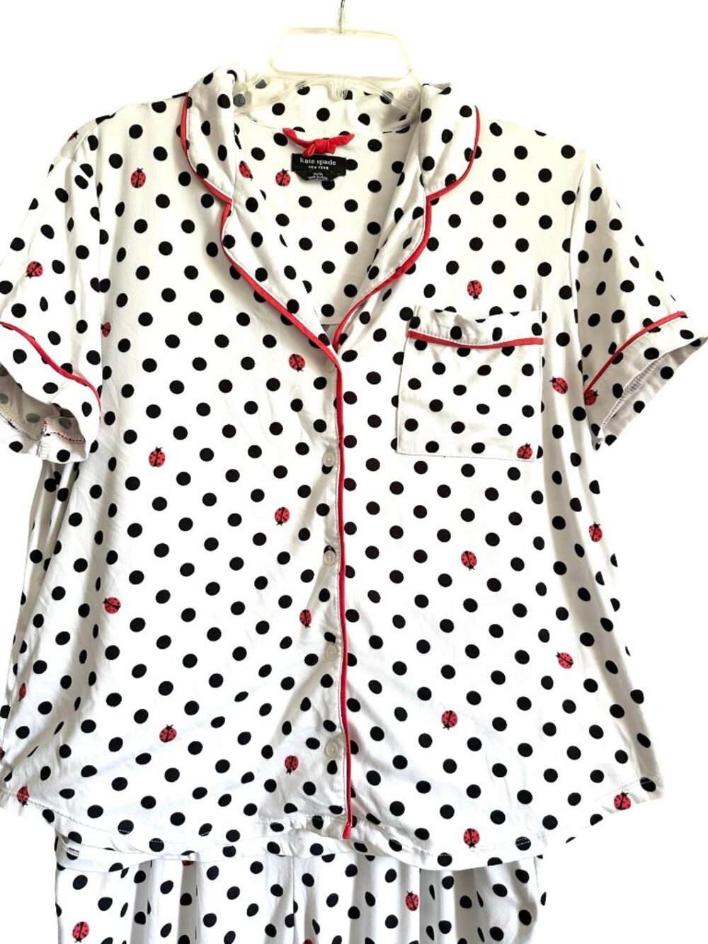 Kate Spade Lady Bug Polka Dot Super Soft Pajama Set M